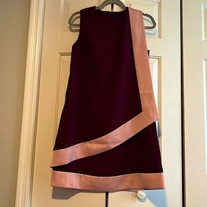 Ted Baker Doubled Layered Burgundy Dress With Pink Border Size US 2